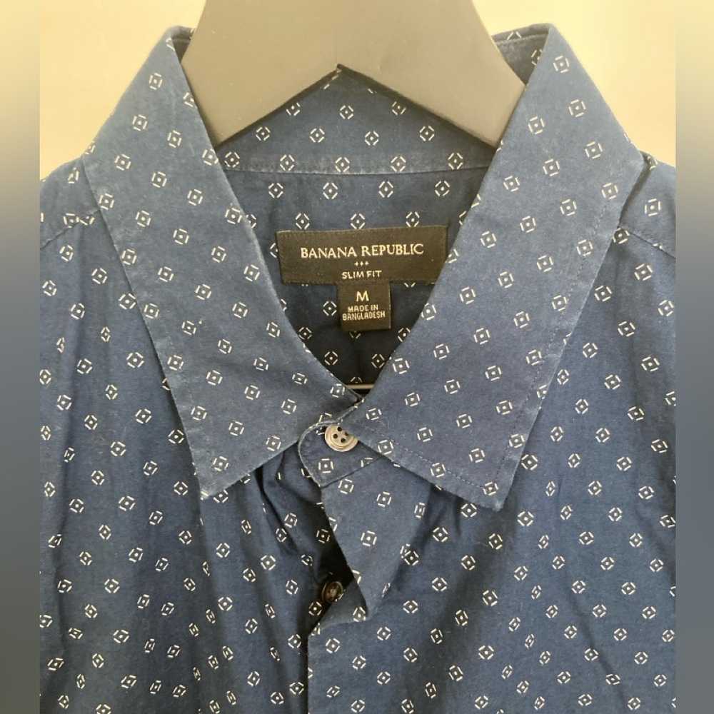 Banana Republic Factory Navy Patterned Button-up